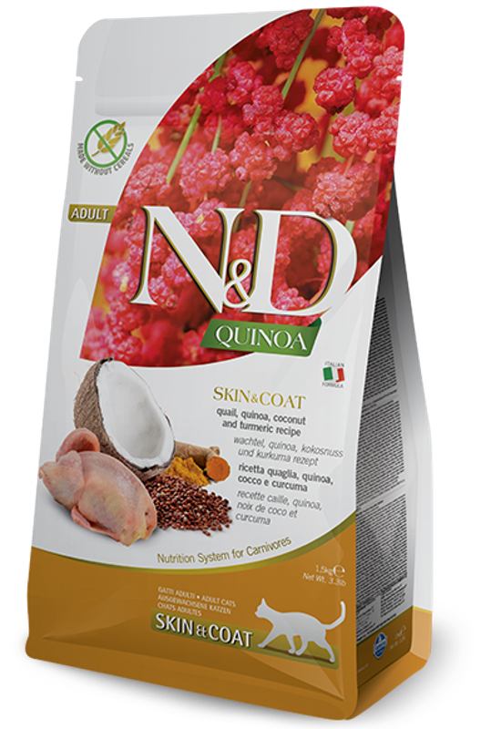 Farmina N&D Quinoa Grain Free Quail and Coconut Skin and Coat Cat Food