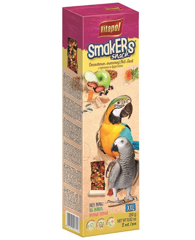 Vitapol XXL Nut Fruit Smakers Snack for Big Parrots