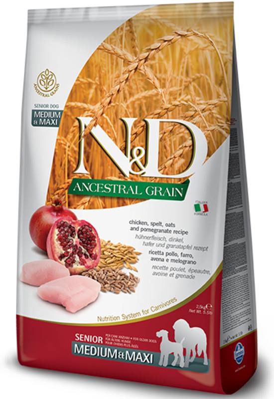 Farmina N&D Ancestral Grain Chicken And Pomegranate Senior Medium and Maxi Dog Food