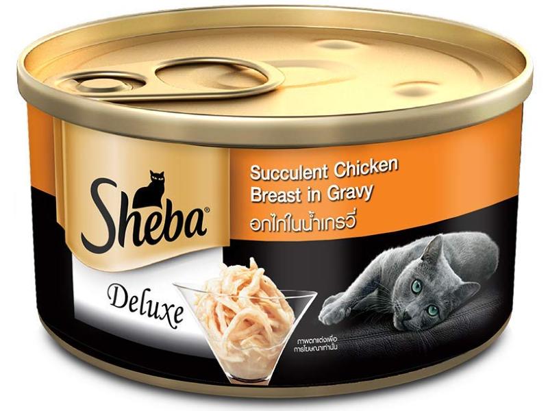 Sheba Deluxe Succulent Chicken Breast in Gravy Cat Wet Food in Can