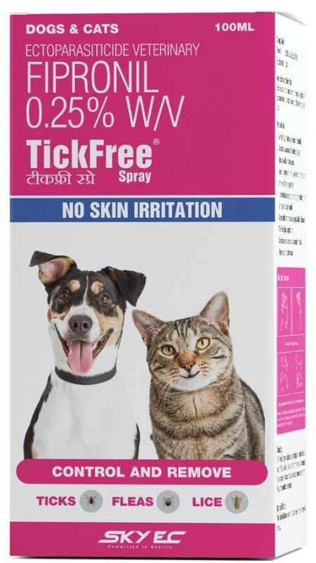 SkyEc TickFree Anti-Tick Fipronil Spray for Dogs and Cats