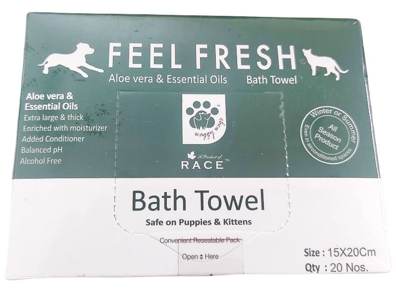 Race Feel Fresh Waterless Bath Towel Pet Wipes for Dogs and Cats