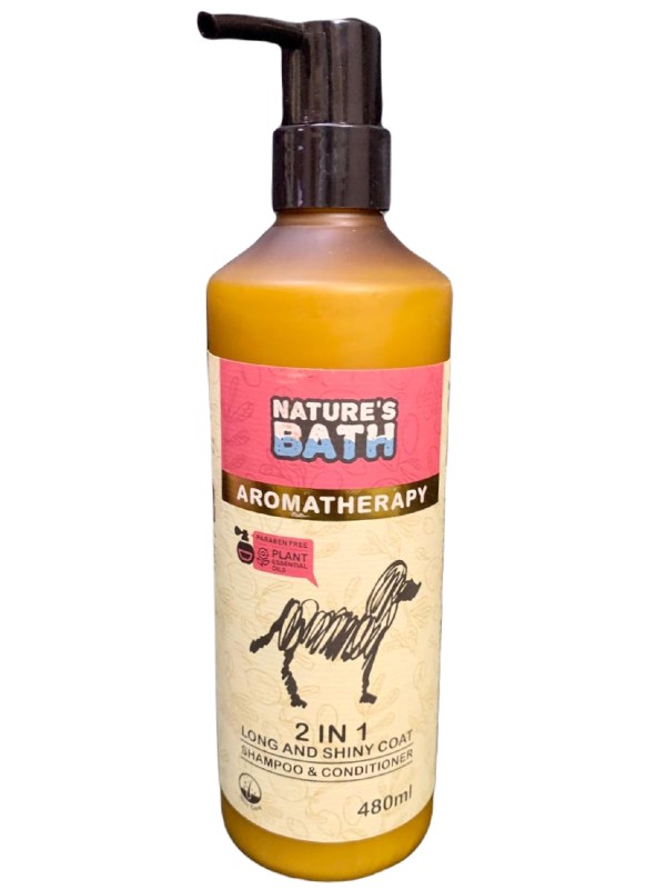 Nature's Bath Aromatherapy 2 in 1 Long and Shiny Coat Shampoo and Conditioner