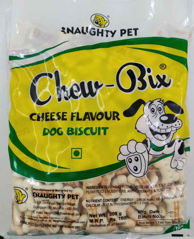Naughty Pet Chew-Bix Cheese Flavour Dog Biscuits (All Breeds)