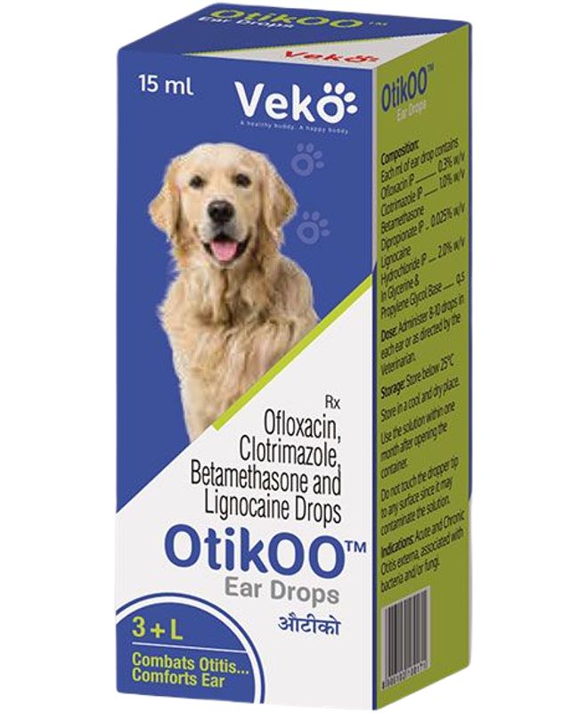 Veko Otikoo Ofloxacin Ear Drops For Dogs And Cats