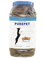 Purepet Biscuits Dog Treats Milk Flavour Jar